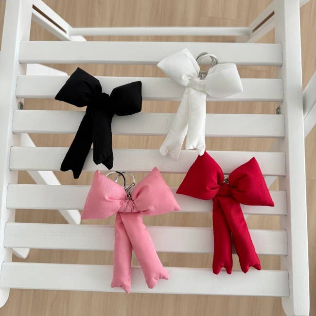 Puffy Bow Bag Charm or Keychain