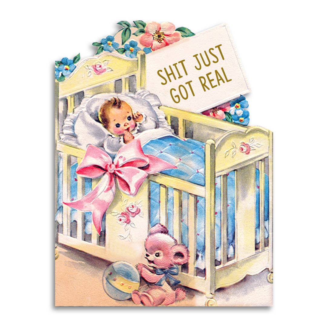 Shit Just Got Real Baby Shower Greeting Card