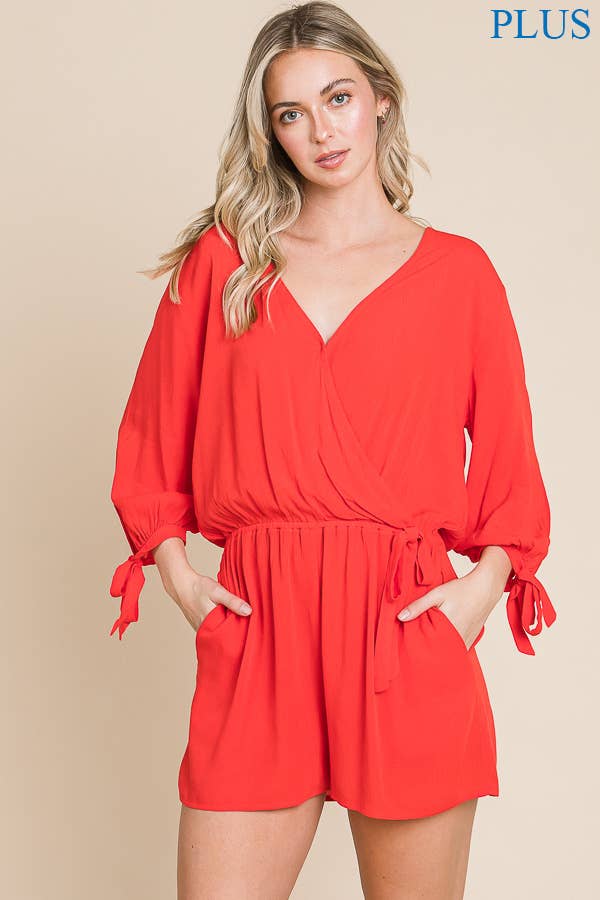 Red Relaxed Romper