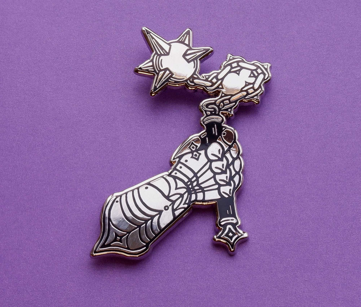 Flail & Gauntlet Enamel Pin