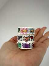 Three Cat Washi Tapes, Decoration Tape, Scrapbooking