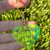 Pickle Slut Neon Green/Yellow Acrylic Keychain