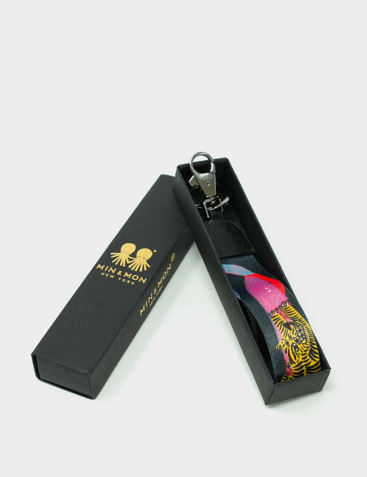 Black Nylon Keychain - Tangle Rumble Print