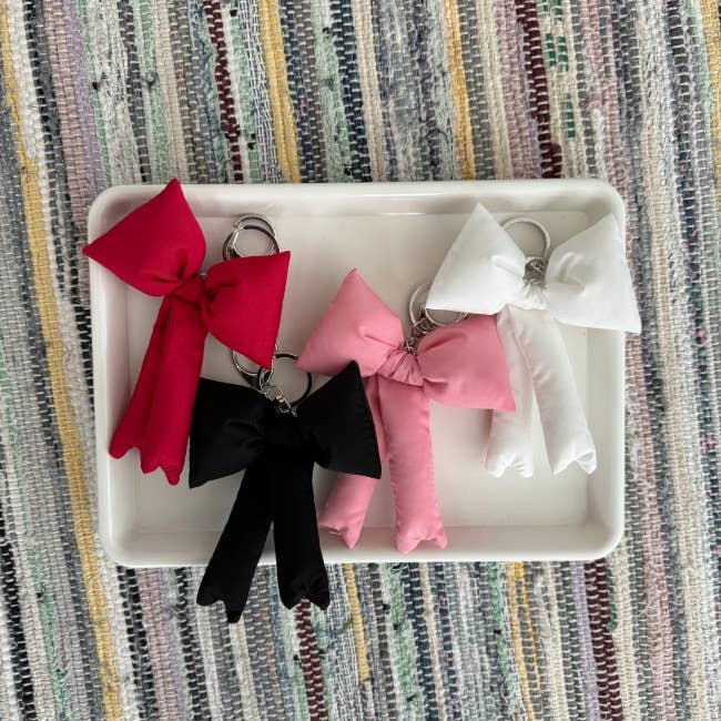Puffy Bow Bag Charm or Keychain