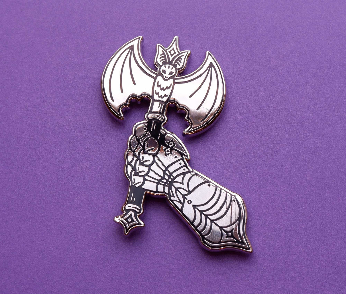 Battle Axe & Gauntlet Enamel Pin