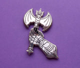 Battle Axe & Gauntlet Enamel Pin