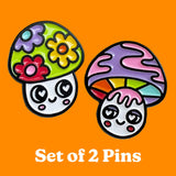 Mushroom Duo Set Enamel Pin Set