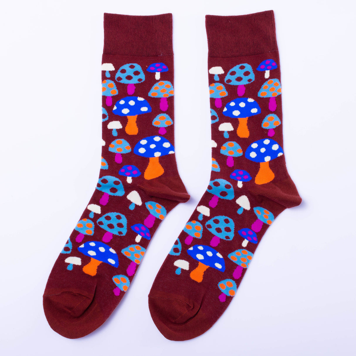 Mushroom Socks - Men's Vintage Retro Crew Socks