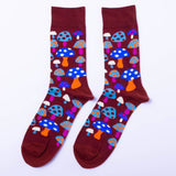 Mushroom Socks - Men's Vintage Retro Crew Socks
