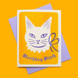 Birthday Bitch Cat - Risograph Card