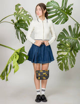 Bruno Mini Crossbody Black Leather Bag - Tiger Rumble Design