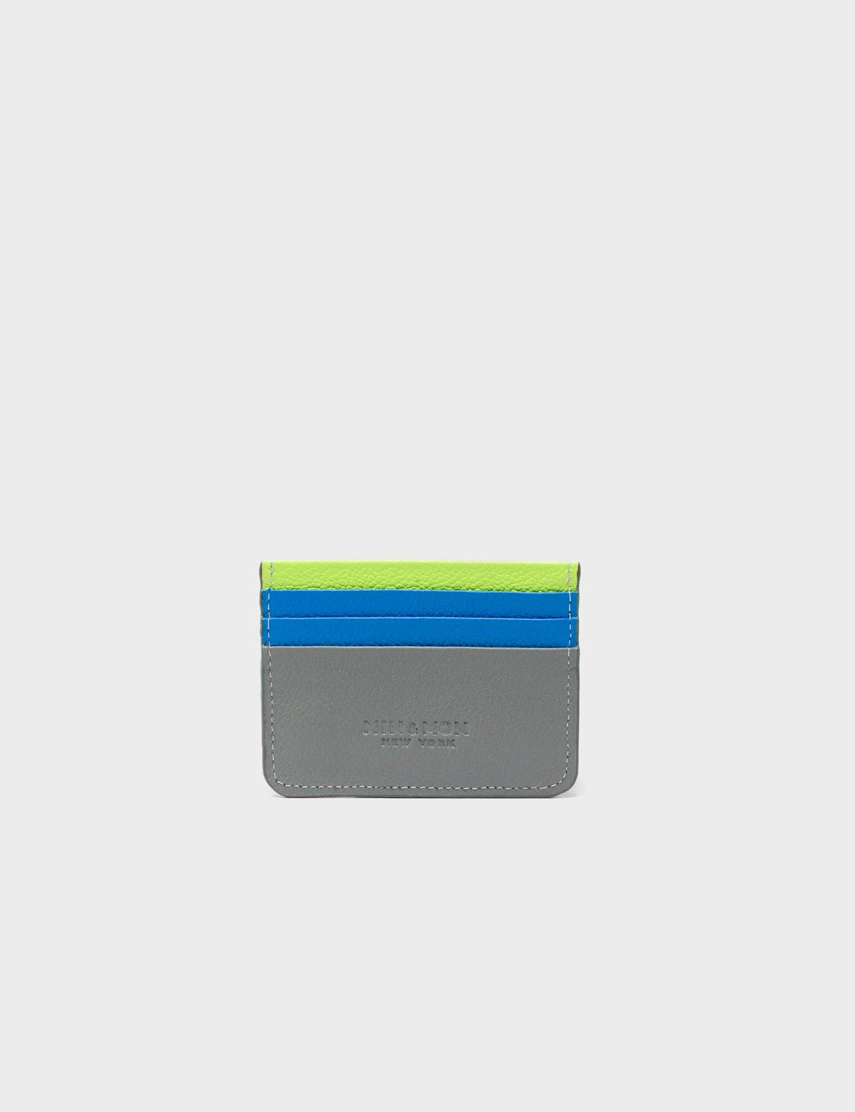 Filium Light Gray Leather Cardholder - Floralia Embroidery