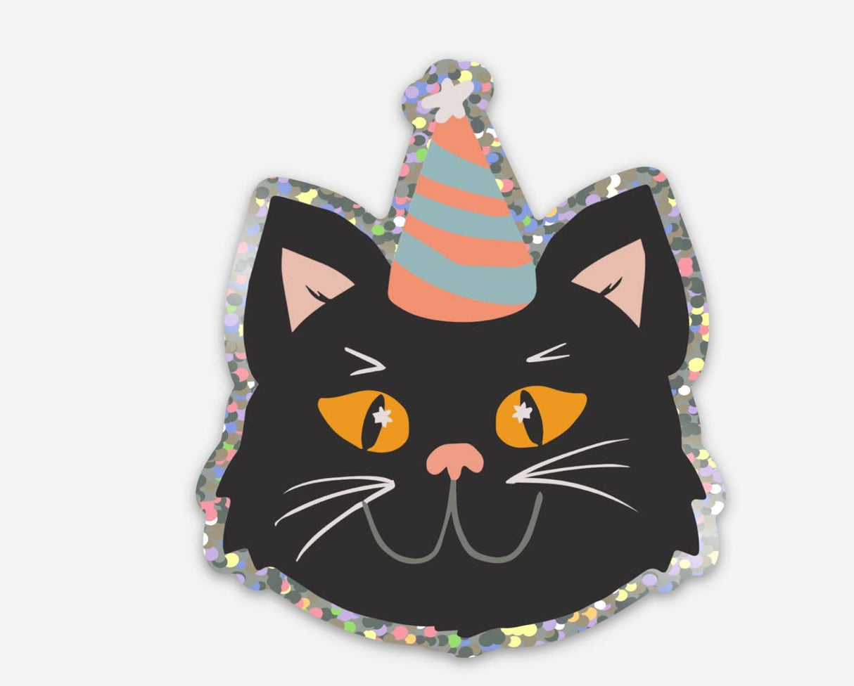 Bentley Black Cat Halloween Glossy Premium Vinyl Sticker 