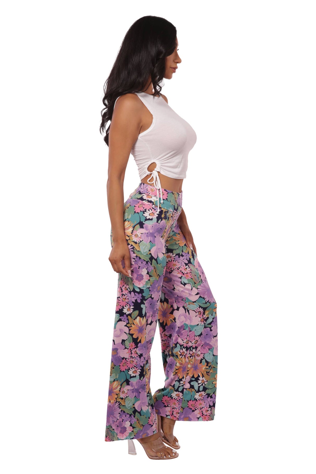 Womens High Waist Wide Leg Palazzo Pants