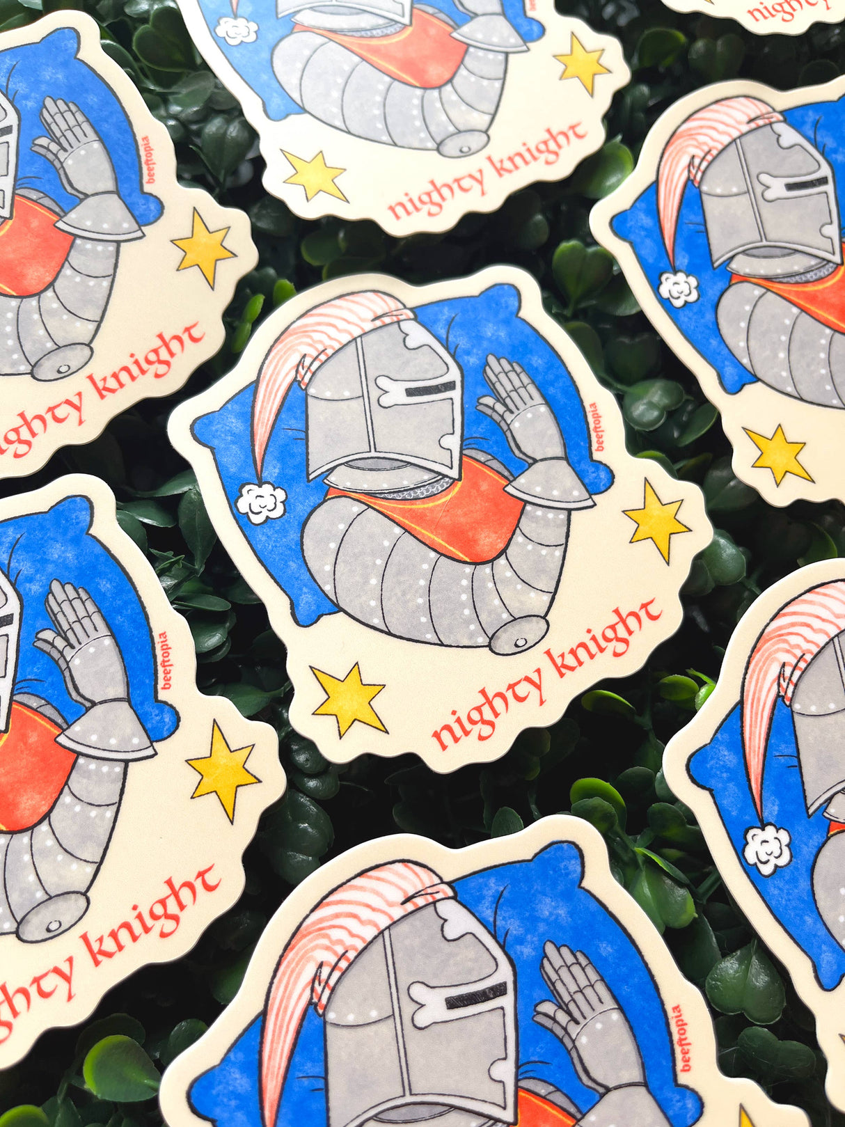 Nighty Knight Medieval Waterproof Vinyl Sticker