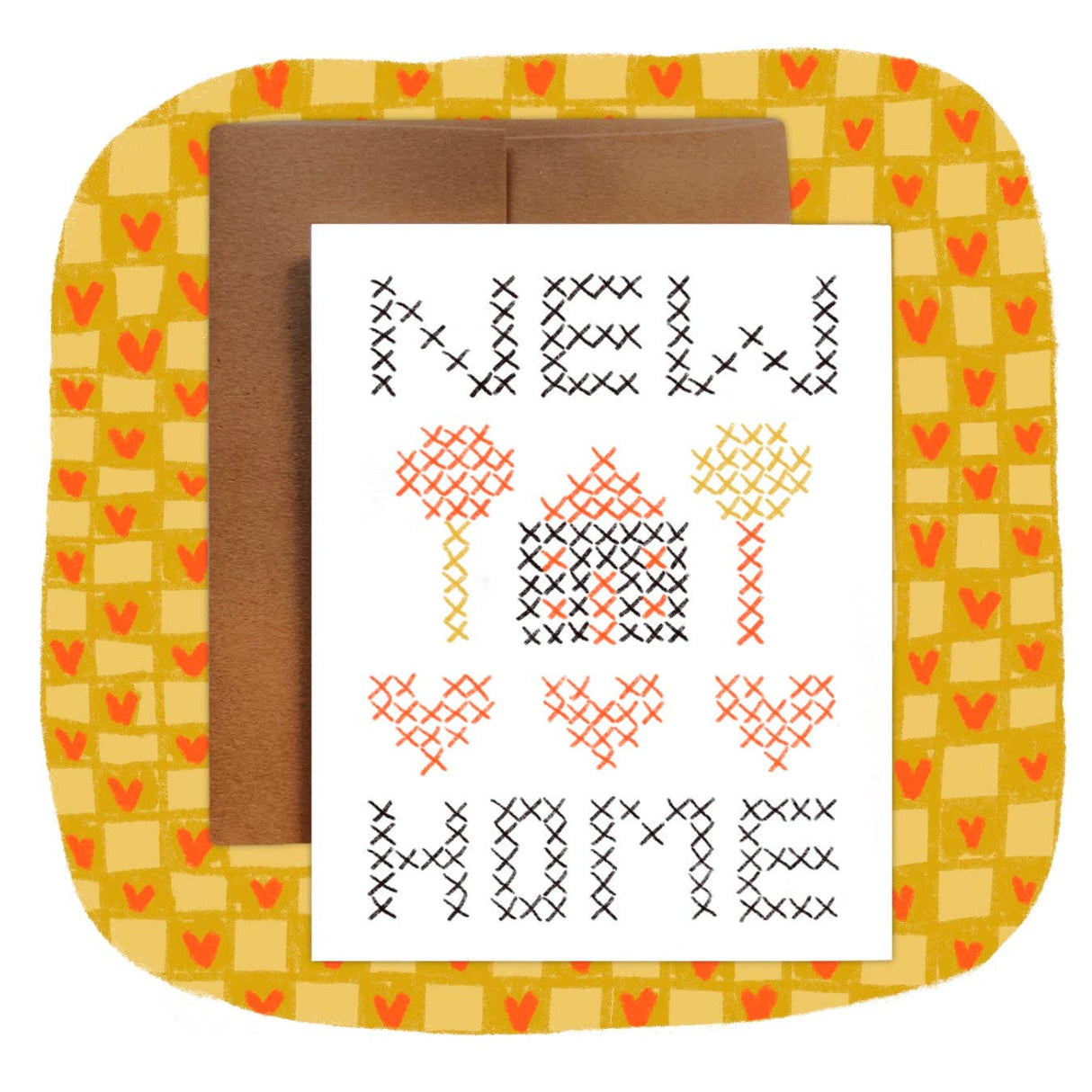 Cross Stitch New Home Greeting Card