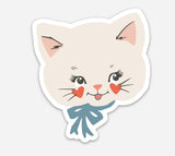 Clementine Kitty Cat Vintage Bow Vinyl Sticker Decal