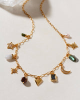 Twilight Trinket Charm Necklace- Labradorite Multistone