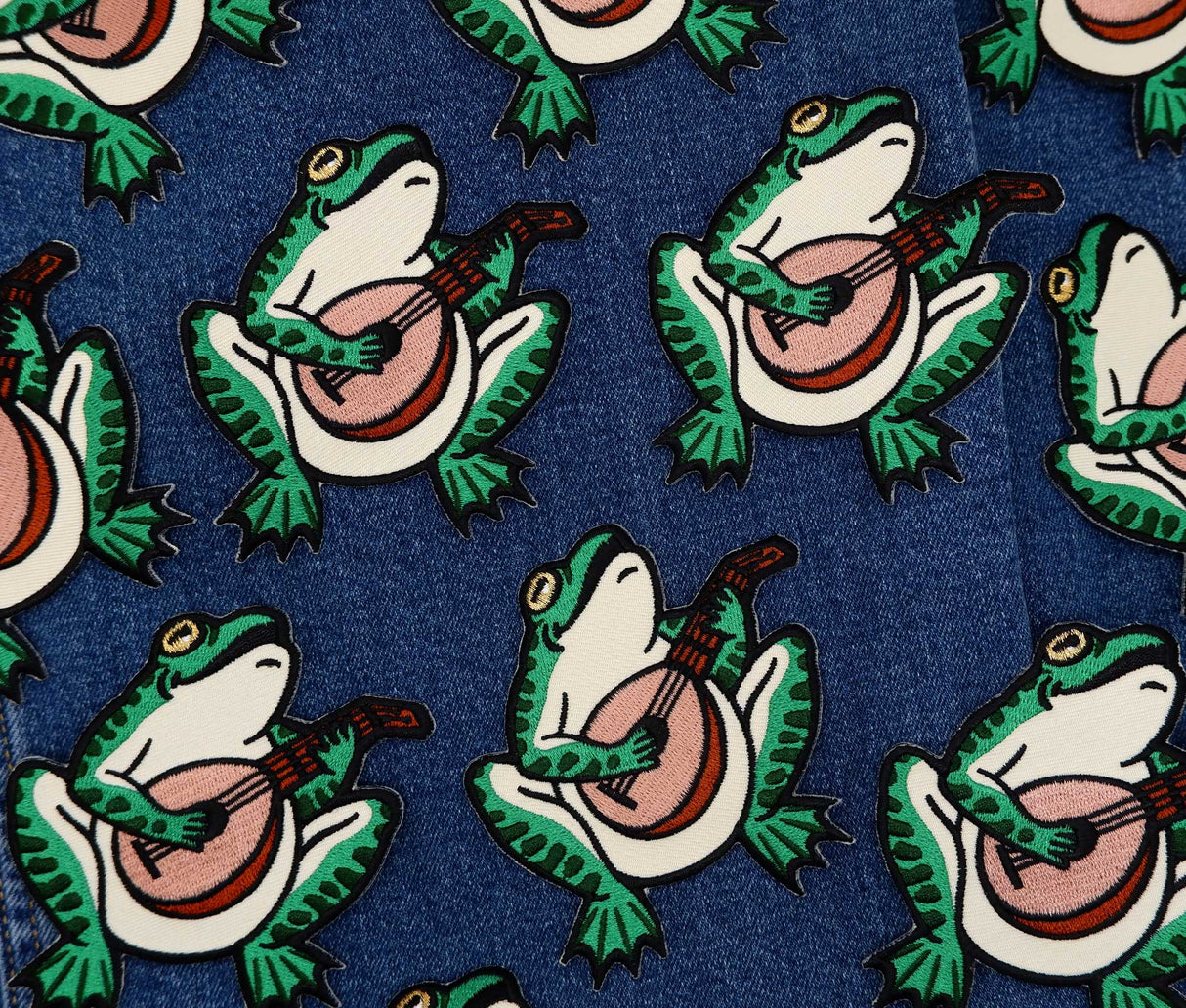 Frog Serenade Embroidered Patch