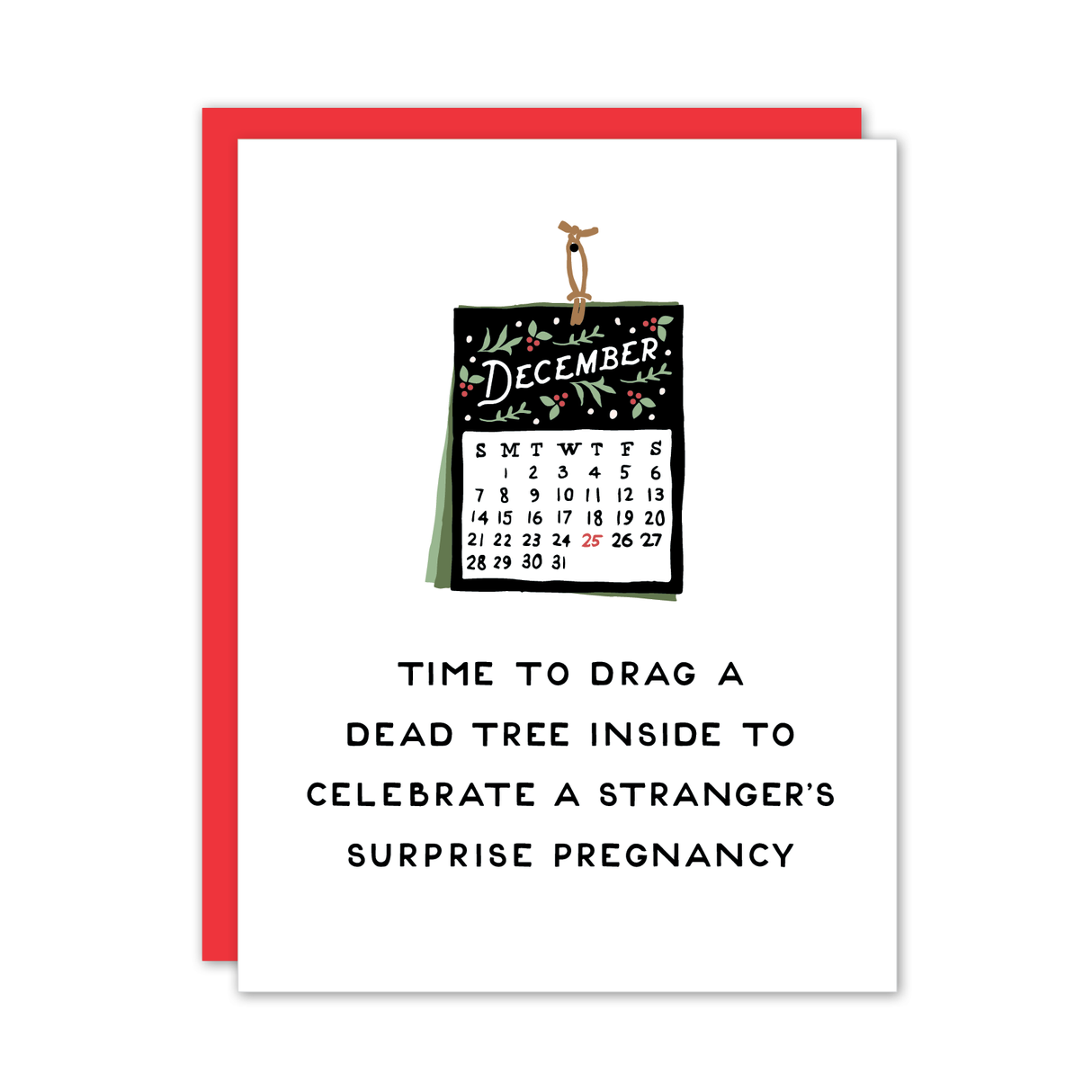 Holiday Surprise Pregnancy Card