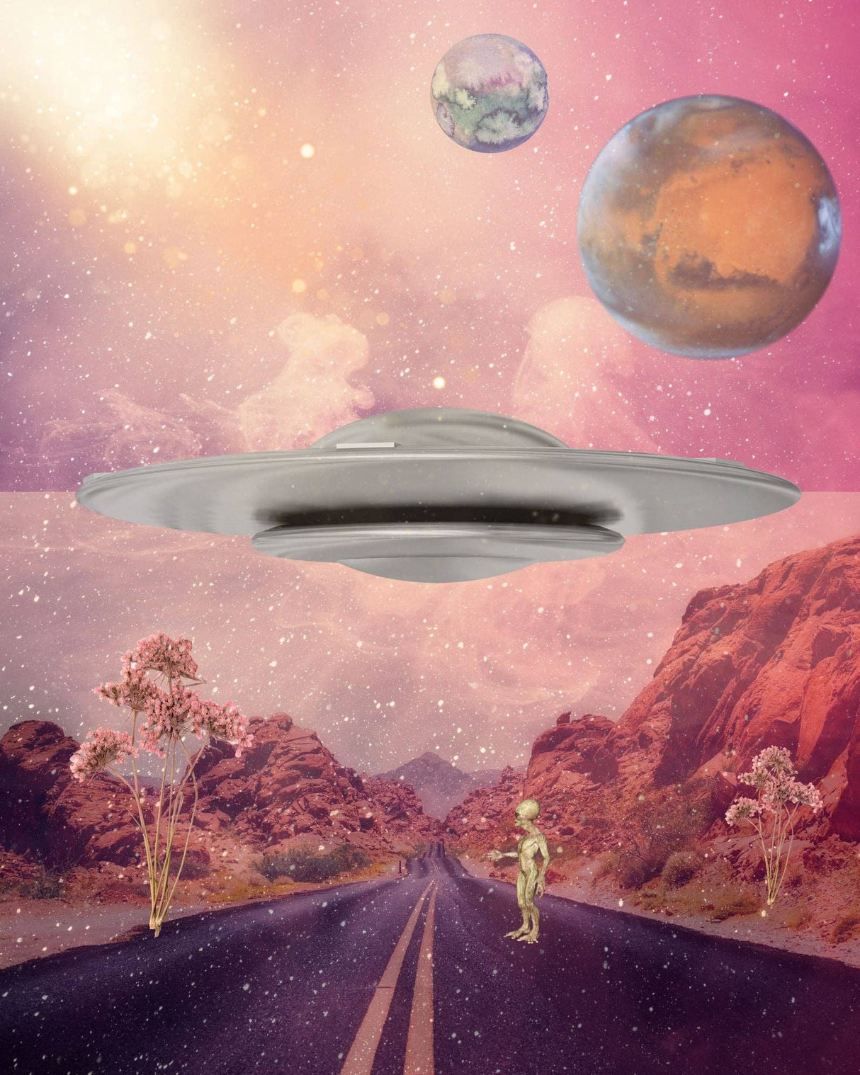 Extraterrestrial Solitude Collage Art Print