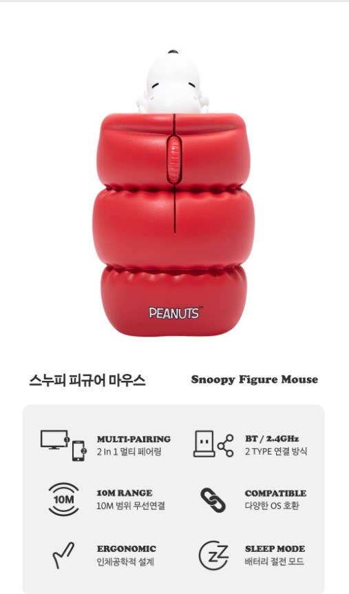 Peanuts Snoopy Multi-Pairing Wireless Mouse
