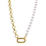 Pearl Chain + Gold Necklace 14KGP