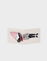 Felicia Cream Leather Bifold Wallet  - Preppy Bird Print