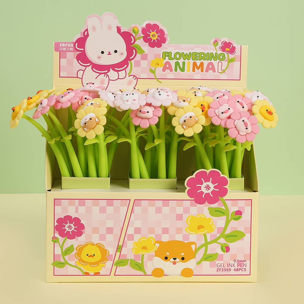 Flowering Animal Wiggle Gel Pens