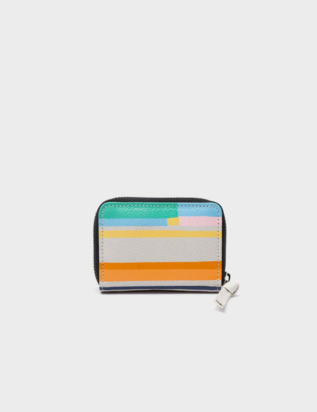 Frodo Cream Leather Zip Around Wallet - Peaky Keeper Applique