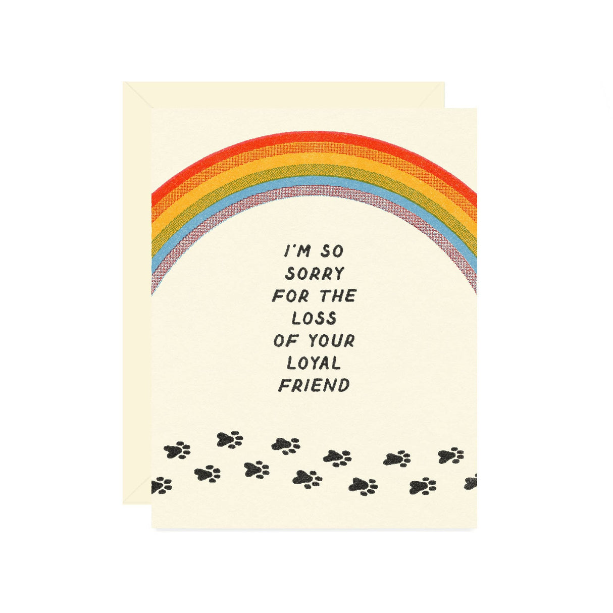 Pet Sympathy Rainbow Paw Prints Card
