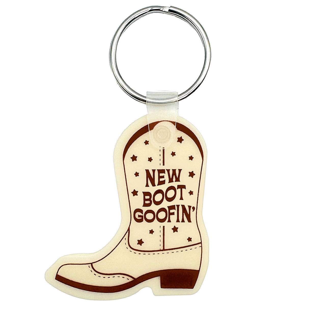 New Boot Goofin' Cowboy Cowgirl Boot-Shaped Vinyl Keychain