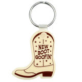 New Boot Goofin' Cowboy Cowgirl Boot-Shaped Vinyl Keychain