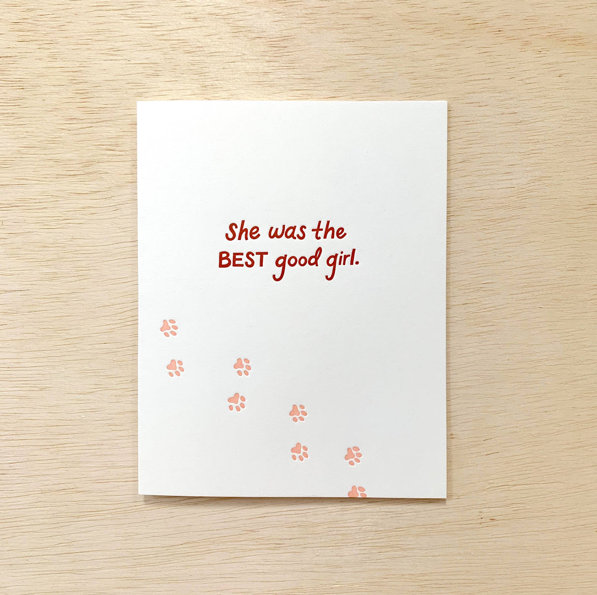 Best Good Girl  - Pet Loss Hard Times Sympathy Card