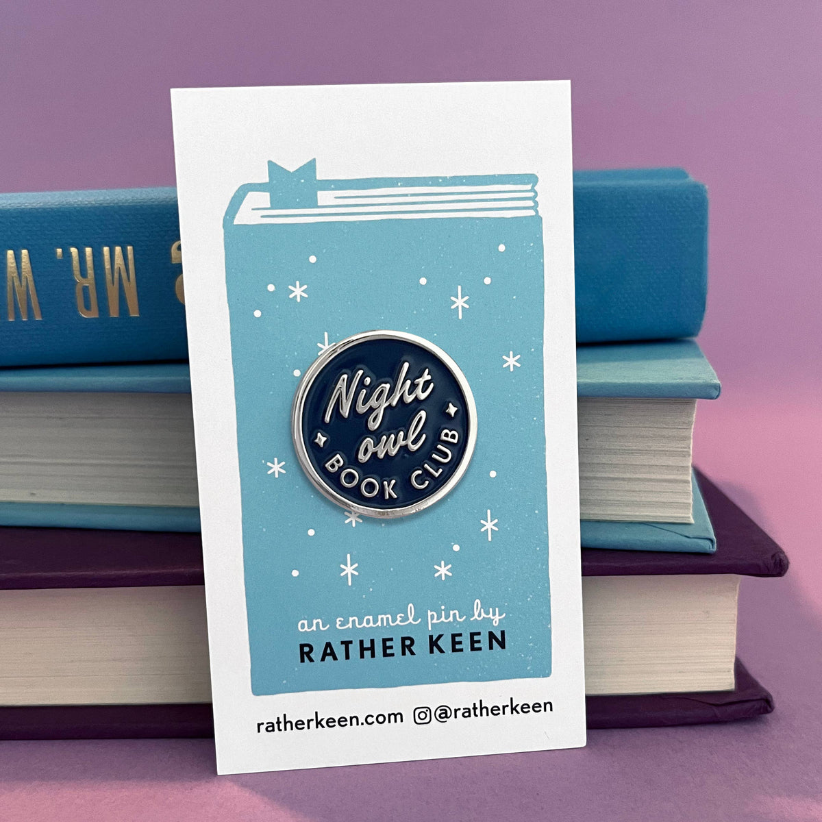 Night Owl Book Club Enamel Pin