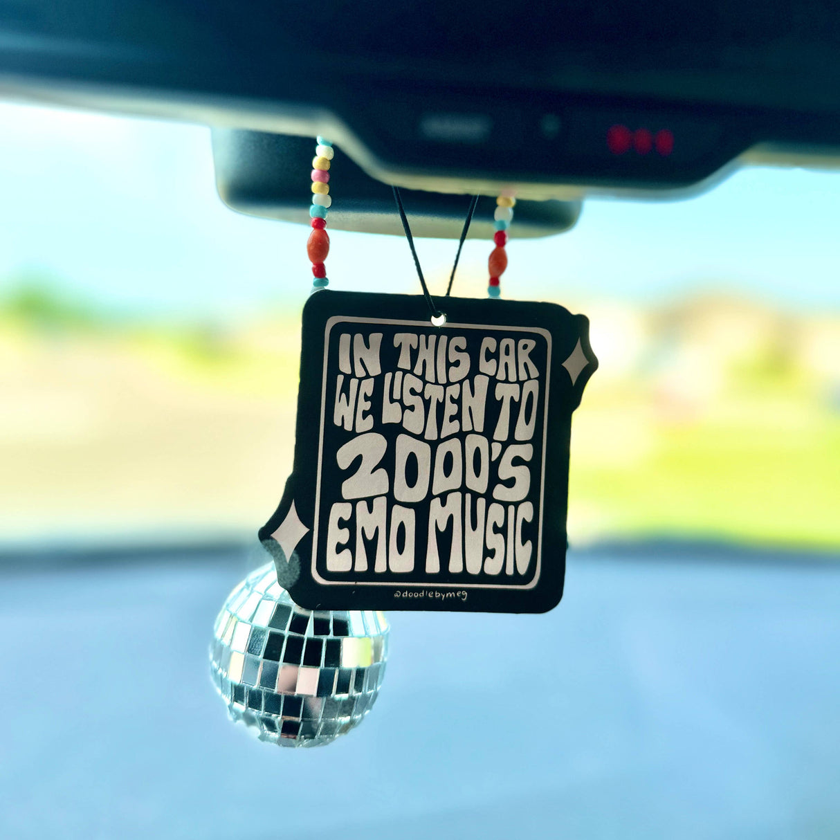 In This Car We Listen to Emo Music Car Air Freshener - Plum