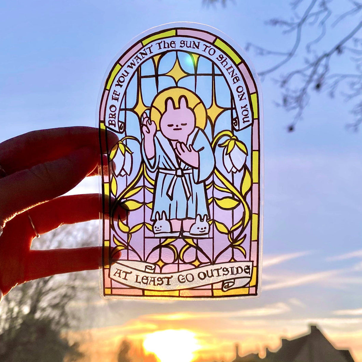 Stained Glass Bunny Sticker