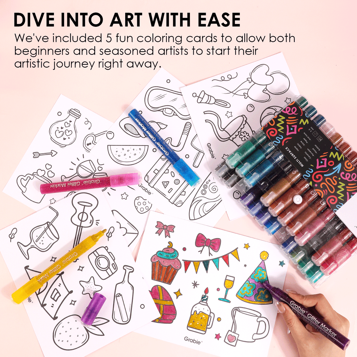 Medium Tip Iridescent Glitter Acrylic Paint Marker Set Of 24
