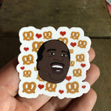 Stanley Hudson Pretzel Day Vinyl Sticker