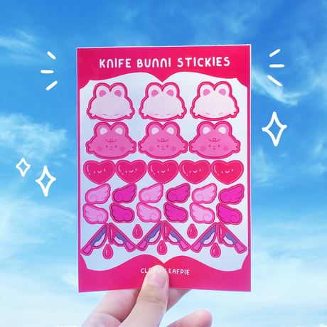 Knife Bunny Vinyl Sticker Sheet