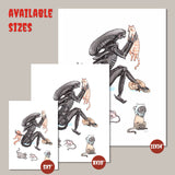 Extra-purrestrial - Alien with Cats Print