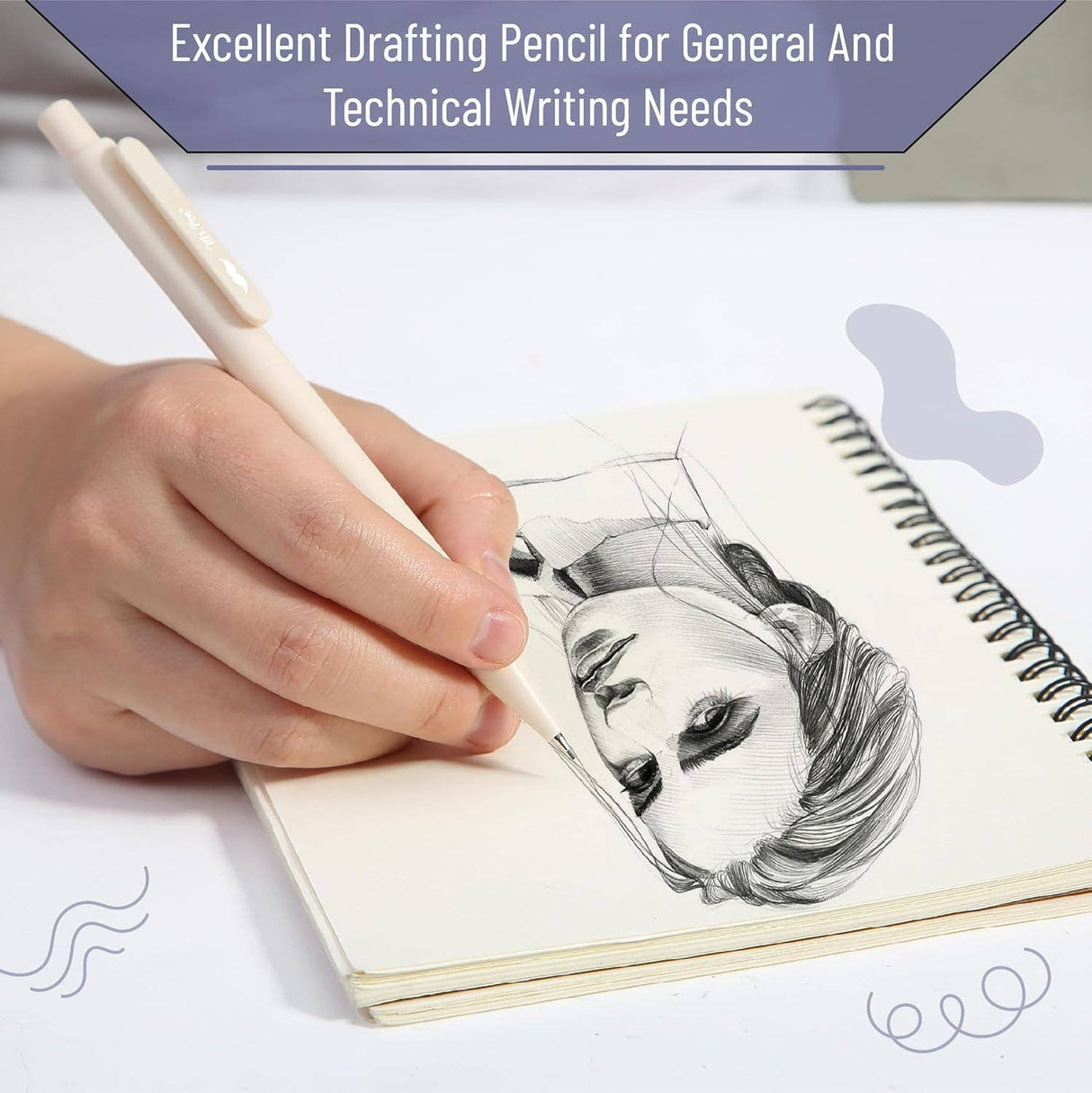 Pastel Mechanical Pencil Set w/ Lead Refills & Erasers, 6 Pack, 3 Sizes, 0.5 0.7 & 0.9mm, Aesthetic Mechanical Pencils Set