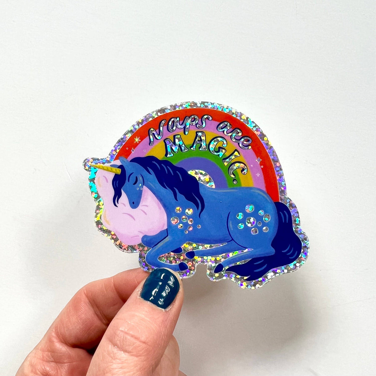 Glitter Unicorn Naps Are Magic Vinyl Sticker