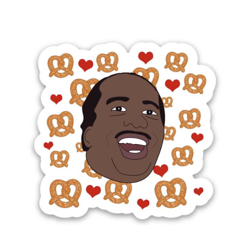 Stanley Hudson Pretzel Day Vinyl Sticker