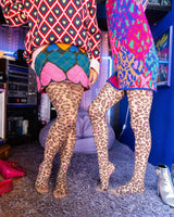 Pink Pop Leopard Print Sheer Tights