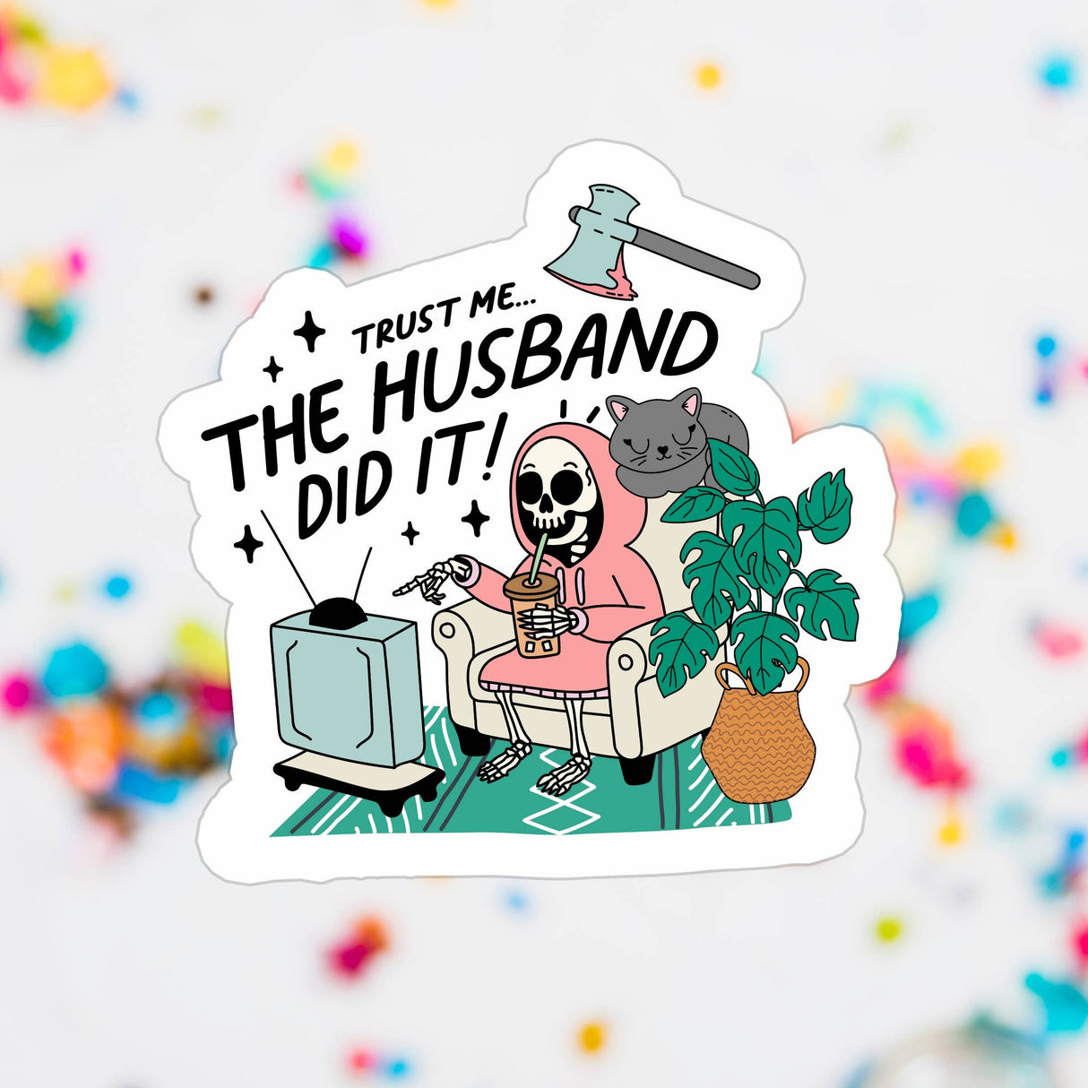 True Crime Funny Waterproof Vinyl Sticker