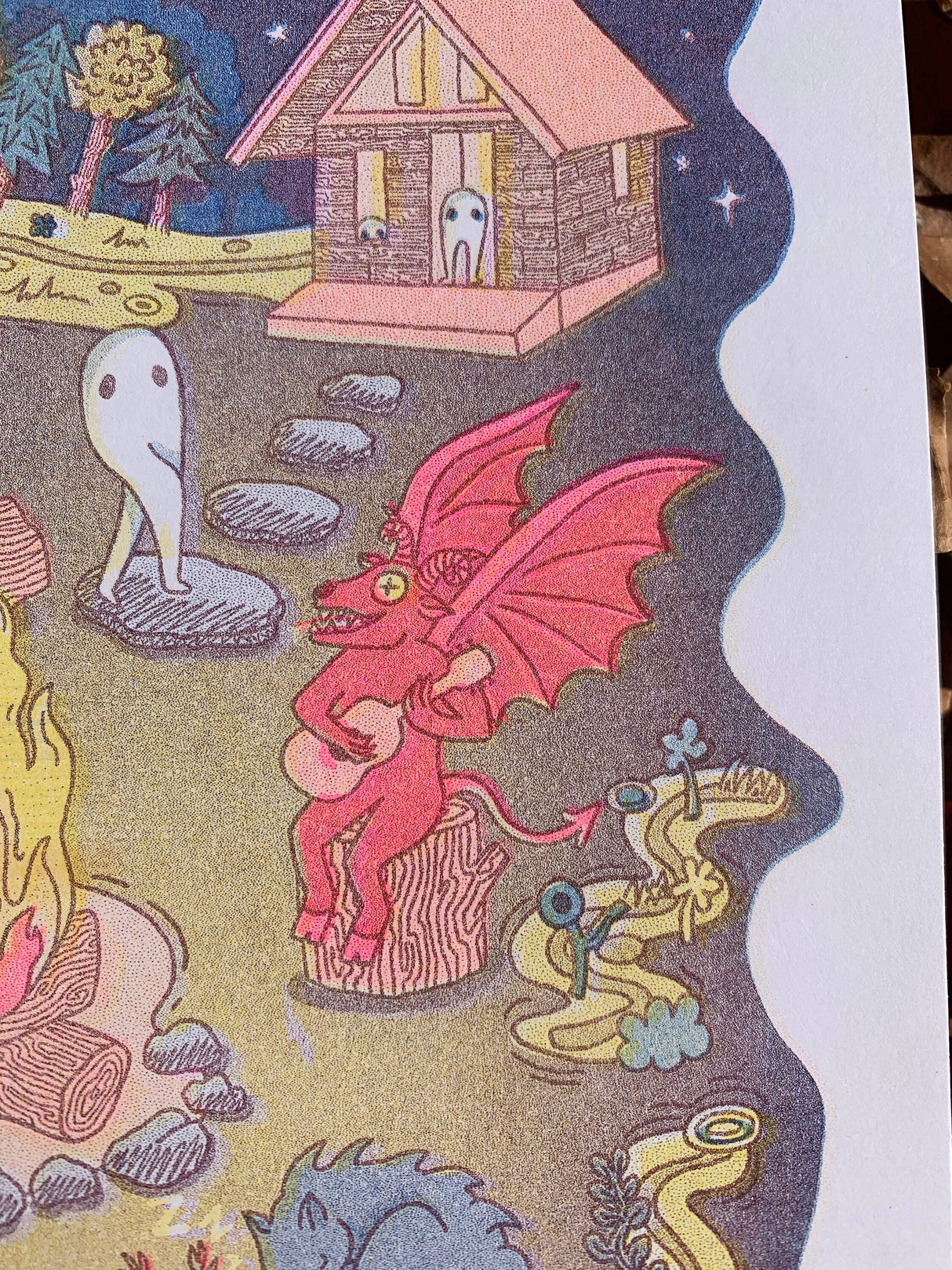 Camp Cryptid Risograph Print