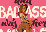 Badass Cowgirl Greeting Card