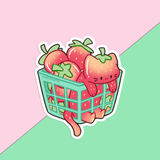 Strawberry Cat Vinyl Sticker