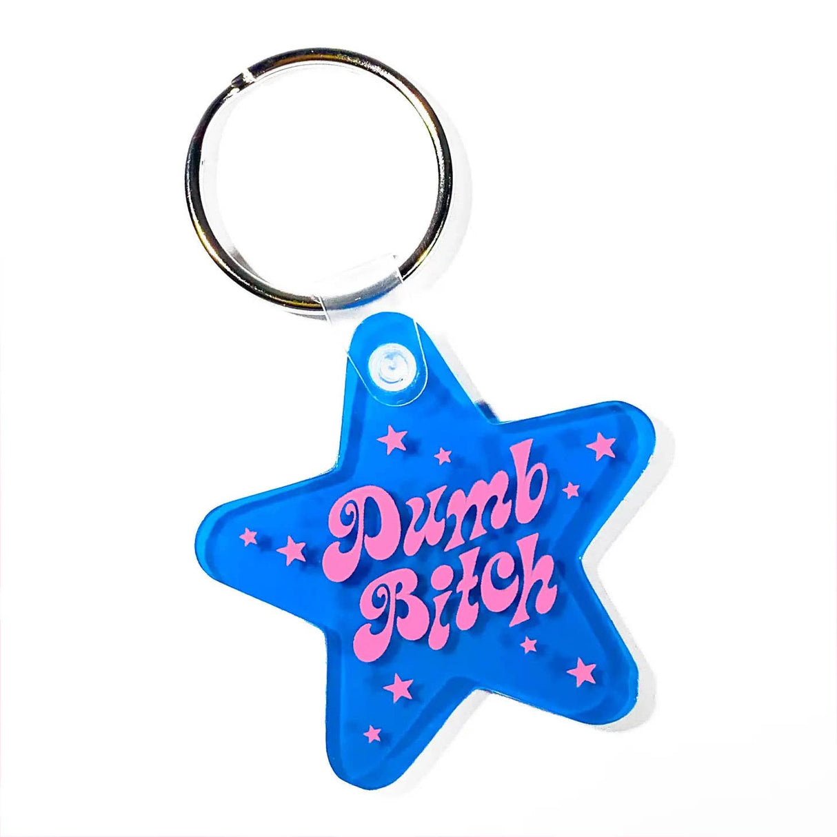 Dumb Bitch Star Shaped Vinyl Keychain